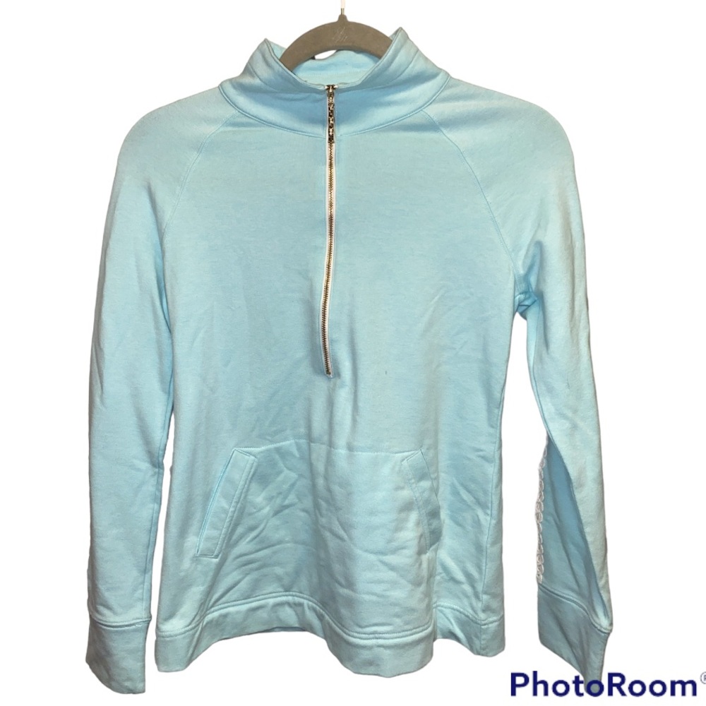 Lilly Pulitzer Edgewater Popover Fleece Baby Blue XS